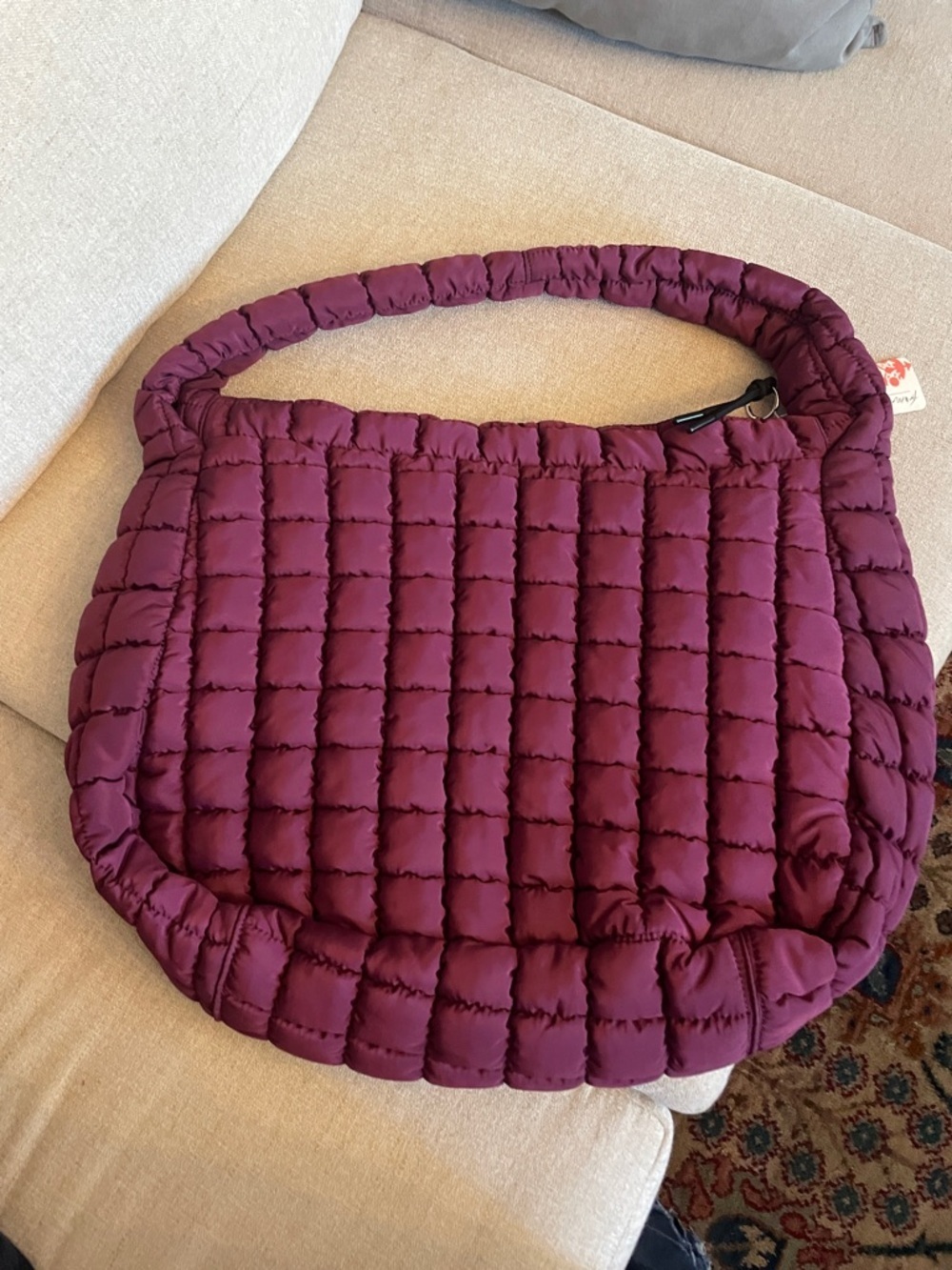Free People FP Movement Quilted Carryall Tote- Mulberry - Picture 4 of 4